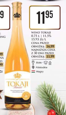 Wino Tokaji 0.75L 11.5% promocja w Dino