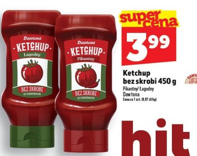 Ketchup bez skrobi Dawtona 450g promocja w TOPAZ