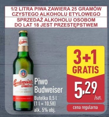 Piwo Budweiser promocja w Aldi