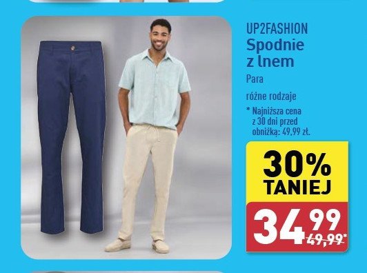 Spodnie z lnem Up2fashion promocja