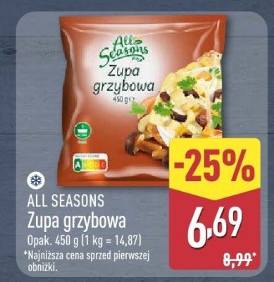 Zupa grzybowa  promocja w Aldi