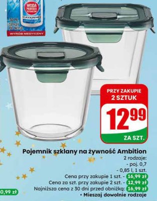 Pojemnik szklany na żywność Ambition 2 rodzaje promocja w Dino