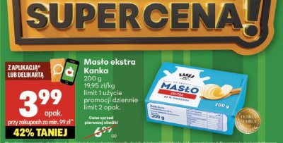 Masło ekstra Kanka promocja w Delikatesy Centrum