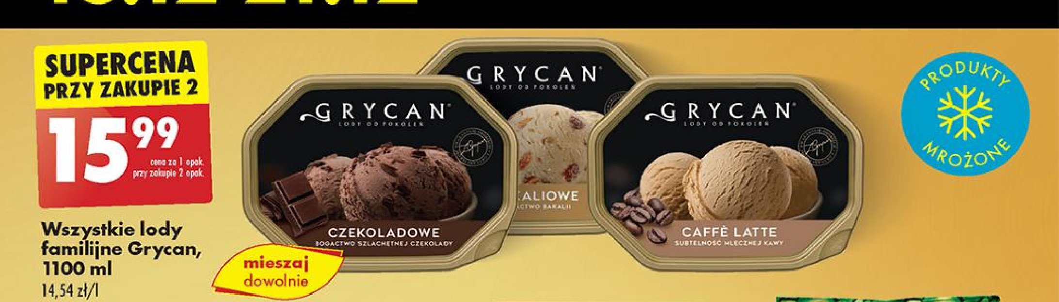 Lody caffe latte Grycan promocja w Biedronka