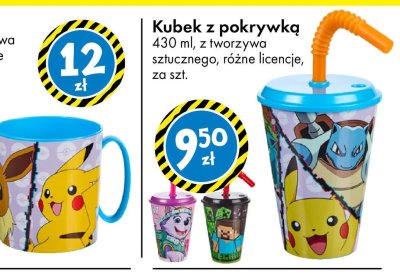 Kubek z pokrywką 430 ml różne licencje (Paw Patrol, Pokémon) promocja w Tedi