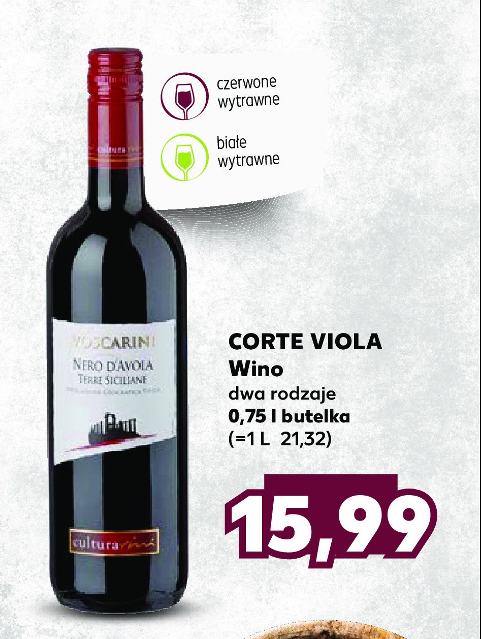 Wino CULTURA VINI VOSCARINI NERO D'AVOLA TERRE SICILIANE promocja