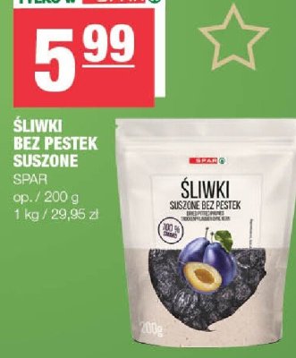 Śliwki bez pestek suszone SPAR promocja w SPAR