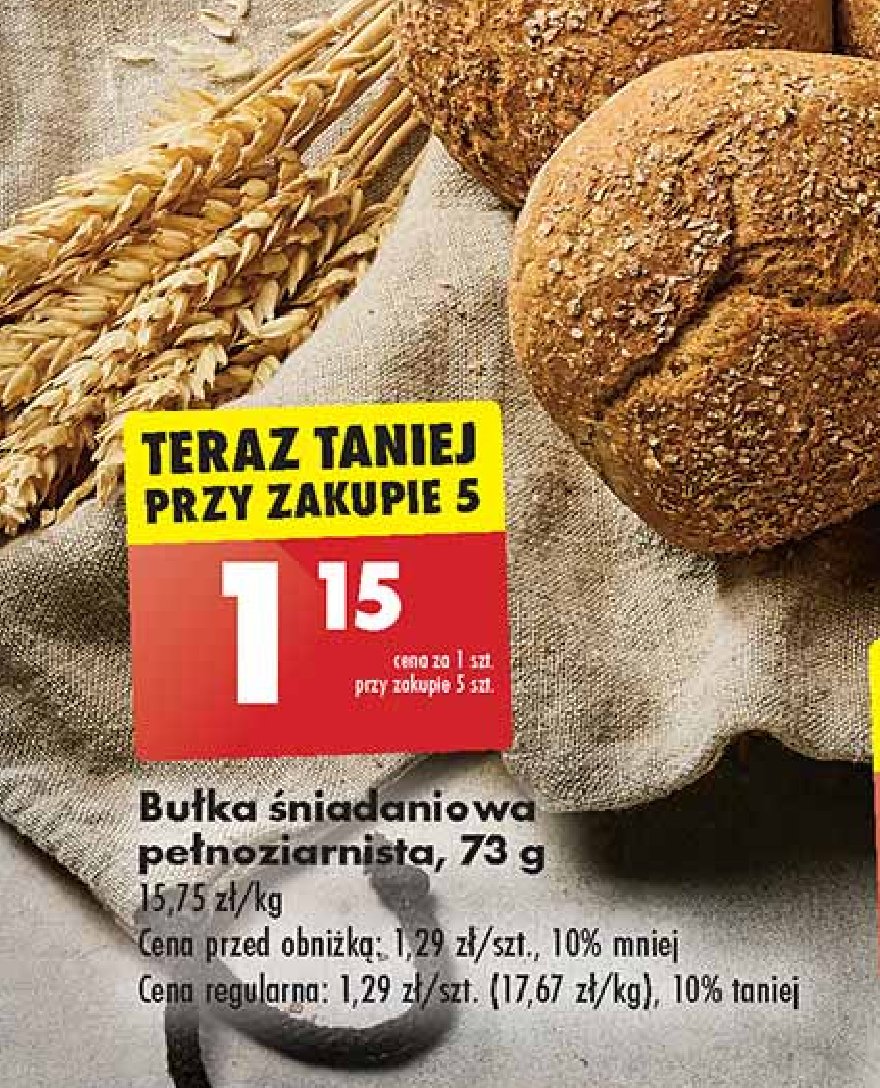 Bułka śniadaniowa pełnoziarnista promocja