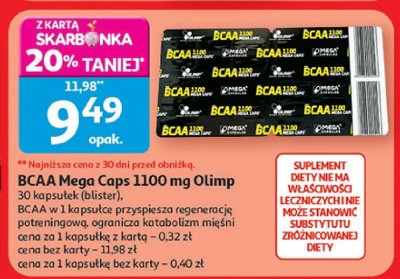 BCAA Mega Caps 1100 mg Olimp 30 kapsułek (blister) promocja w Auchan
