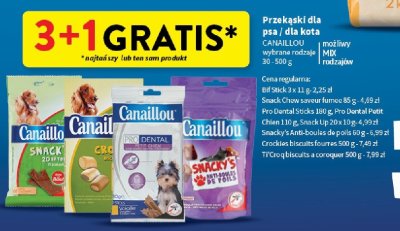 Przekąski dla psa/dla kota CANAILLOU wybrane rodzaje promocja w Intermarche