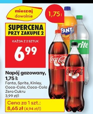 Napój gazowany Coca-Cola Zero 1,75 l promocja w Biedronka