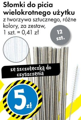 Słomki do picia wielokrotnego użytku promocja w Tedi