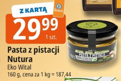Pasta z pistacji Nutura Eko Wital promocja w Leclerc