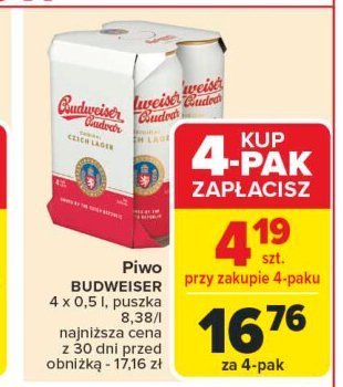 Piwo Budweiser promocja w Carrefour