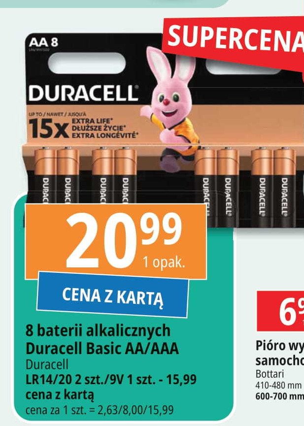 Bateria basic lr20 Duracell promocja