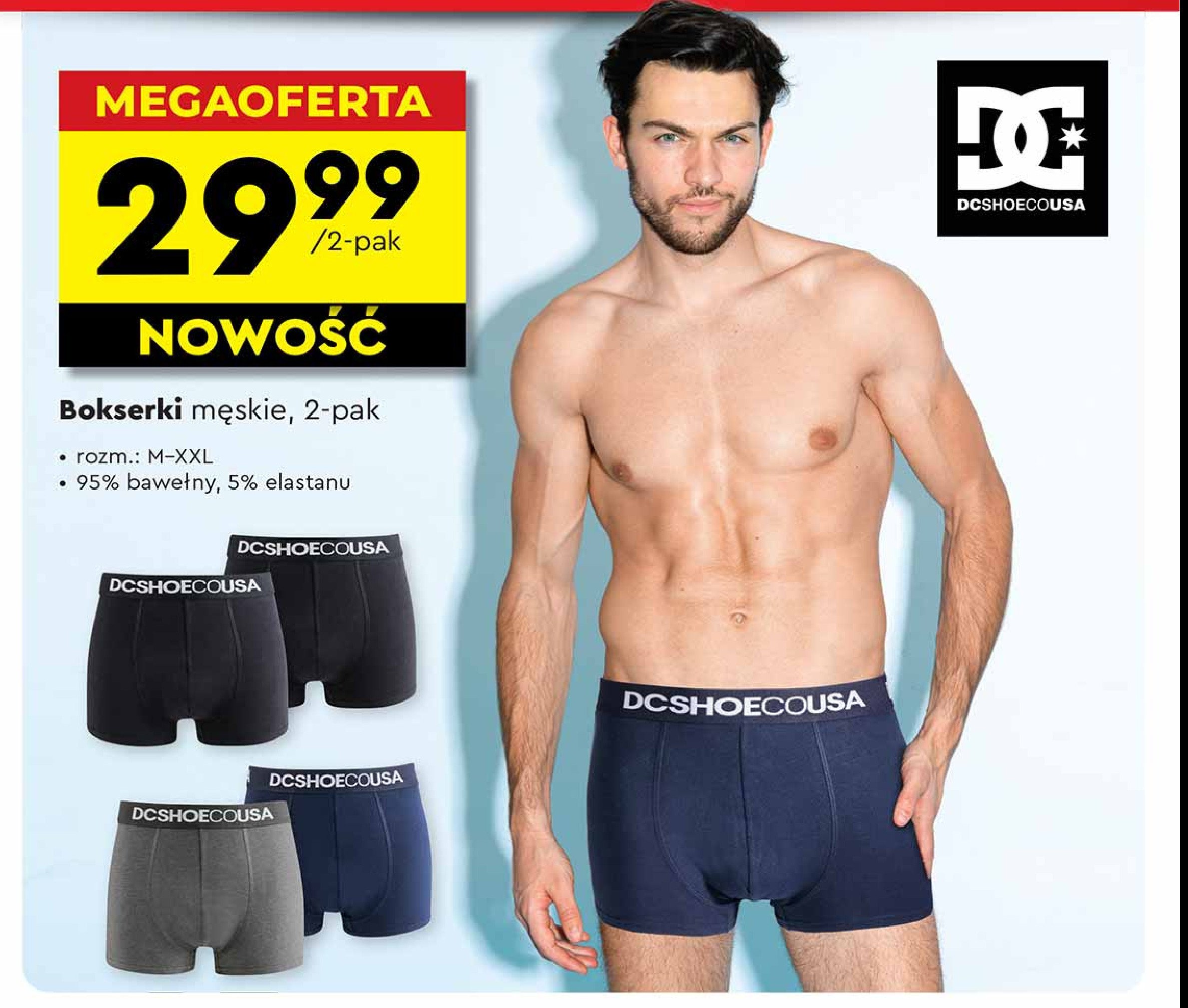 Bokserki męskie m-xxl DC promocja w Biedronka