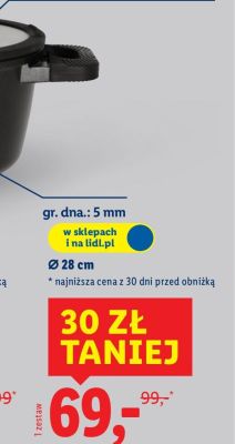 Garnek  z odlewu aluminiowego z pokrywką  Ø 28 cm promocja w Lidl