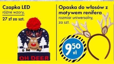 Czapka LED różne wzory promocja w Tedi