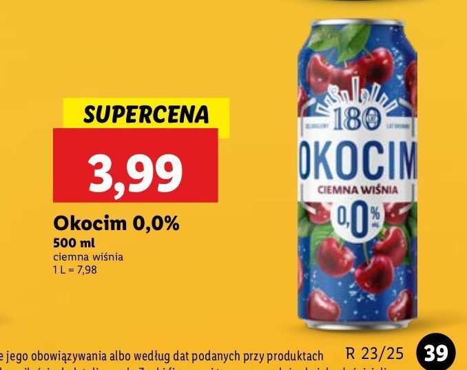 Piwo Okocim radler ciemny wiśnia 0% promocja