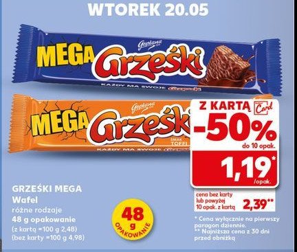 Wafelek toffi w czekoladzie mlecznej Grze艣ki mega promocja