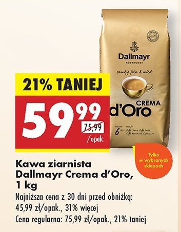 Kawa Dallmayr crema d'oro promocja w Biedronka