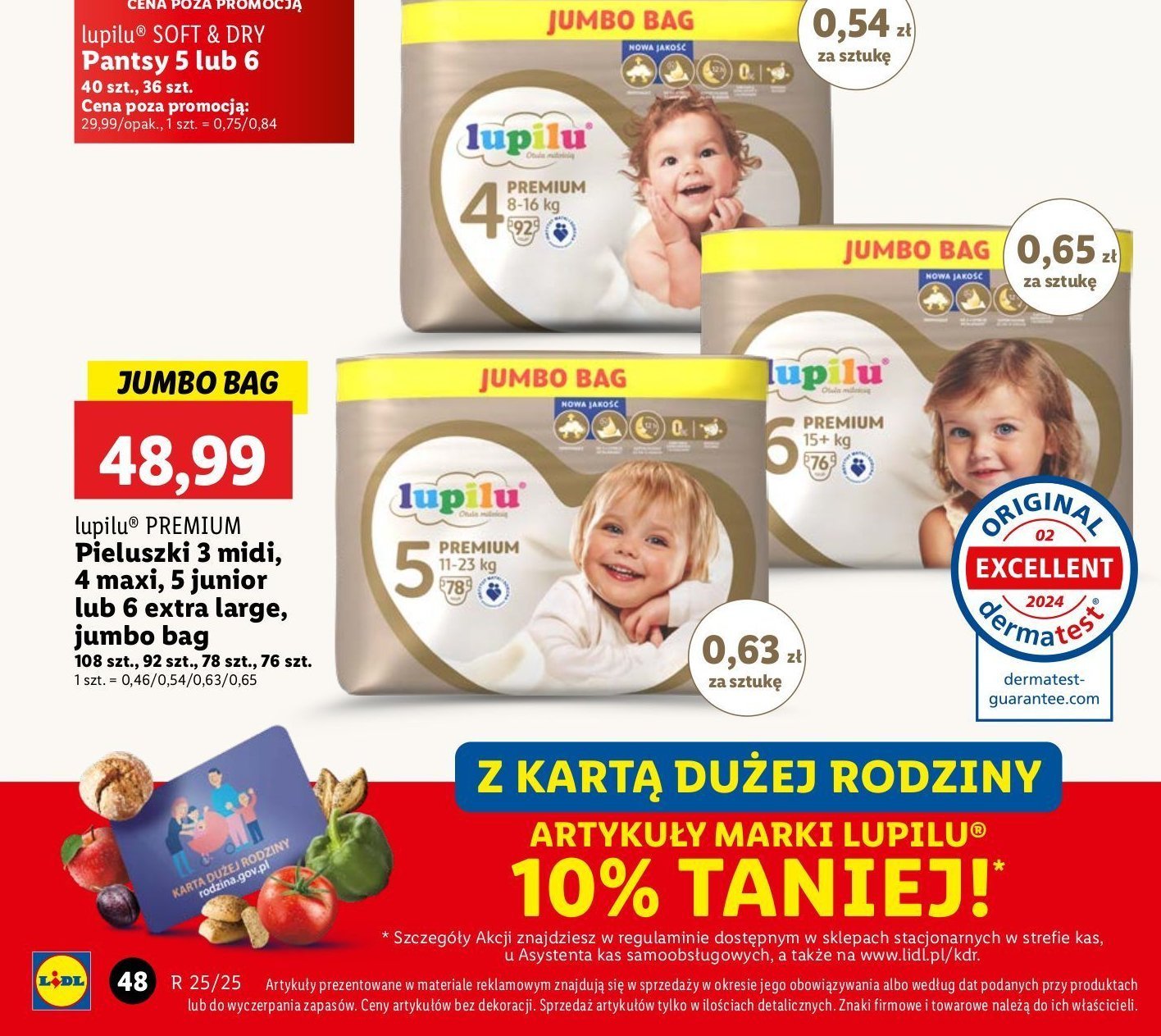 Pieluchy maxi 4 Lupilu premium promocja w Lidl