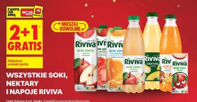Sok Riviva różne smaki 1l promocja w Biedronka