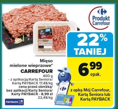 Mięso mielone wieprzowe CARREFOUR promocja w Carrefour