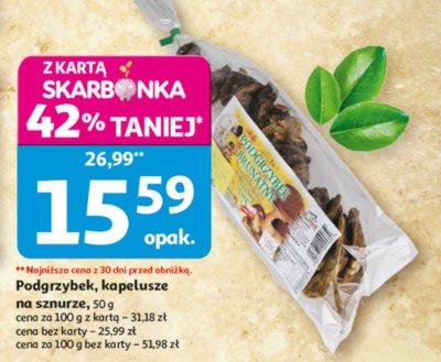 Podgrzybek, kapelusze na sznurze 50 g promocja w Auchan