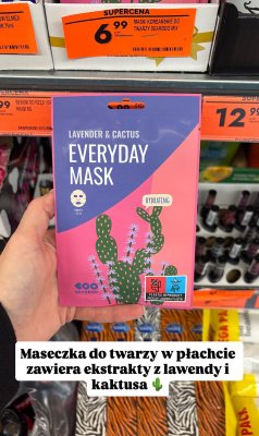 Maseczka do twarzy Dearboo Lavender & Cactus Everyday Mask promocja w Biedronka
