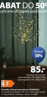 Drzewko świecące zewnętrzne SANDROSE promocja w Jysk