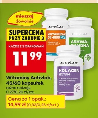 Witaminy Activlab, 45/60 kapsułek promocja w Biedronka