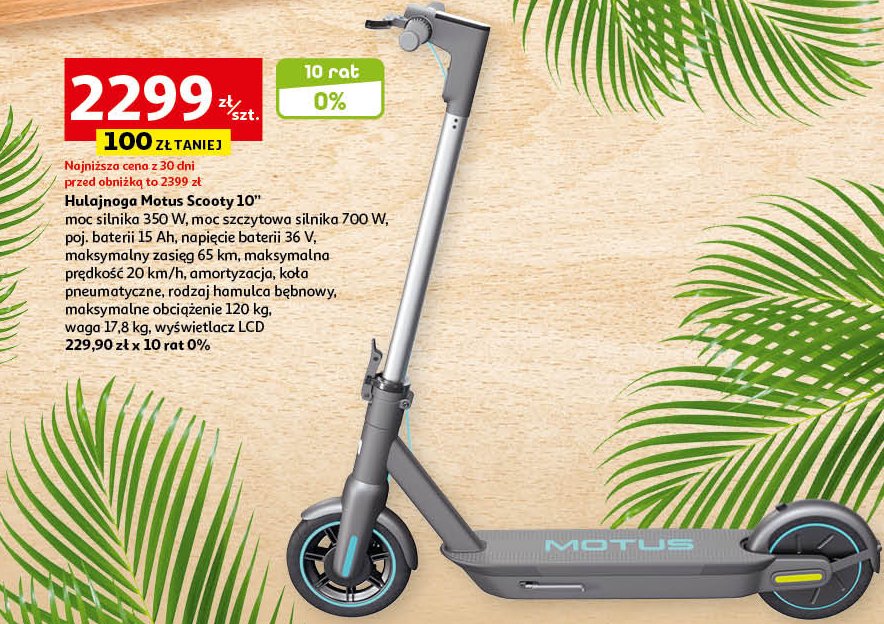 Hulajnoga elektryczna scooty 10 Motus promocja