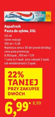 Pasta do zębów Aquafresh XXL promocja w Lidl
