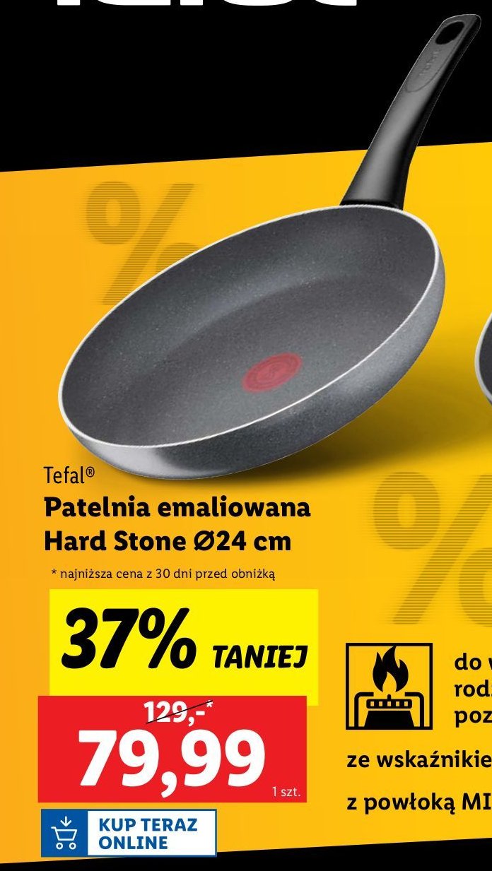 Patelnia emaliowana hard stone 24 cm Tefal promocja