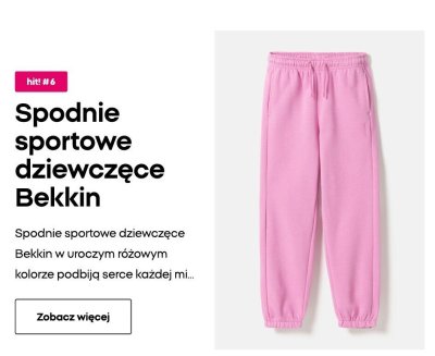 Spodnie sportowe dziewczęce Bekkin promocja