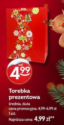 Torebka prezentowa średnia, duża promocja w Żabka