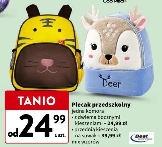 Plecak przedszkolny jedna komora Best service promocja