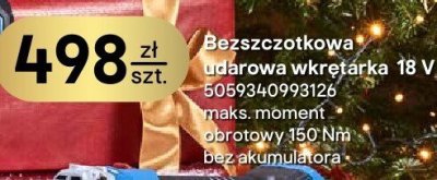 Wkrętarka udarowa bezszczotkowa Erbauer 18V 5059340993126 promocja w Castorama