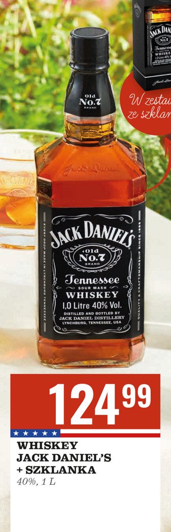 Whiskey + szklanka Jack daniel's old no. 7 promocja w Biedronka