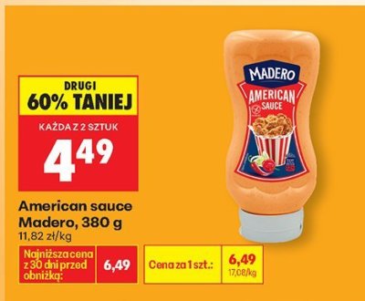 Sos American sauce Madero promocja w Biedronka