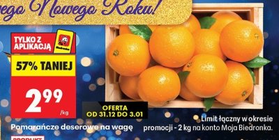 Pomarańcze deserowe na wagę Biedronka promocja w Biedronka