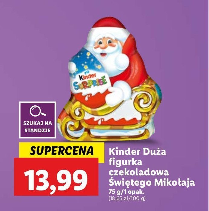 Figurka czekoladowa mikołaj Kinder niespodzianka promocja