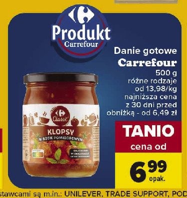 Klopsy w sosie pomidorowym Carrefour classic promocja