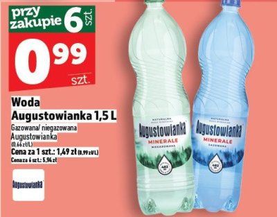 Woda Augustowianka 1,5L promocja w TOPAZ