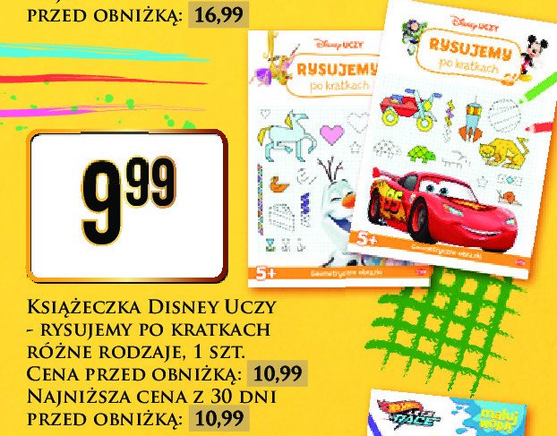 Książeczka disney uczy - rysujemy po kratkach 5+ promocja w Dino