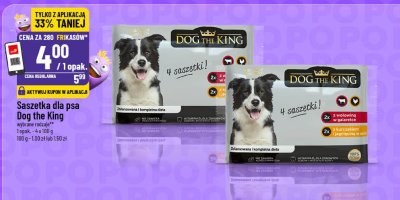 Saszetka dla psa Dog the King promocja w POLOmarket