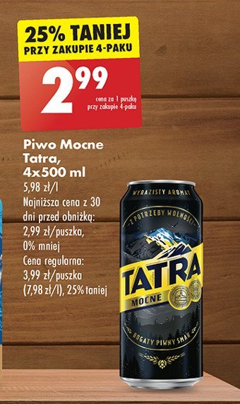 Piwo Tatra mocne promocja