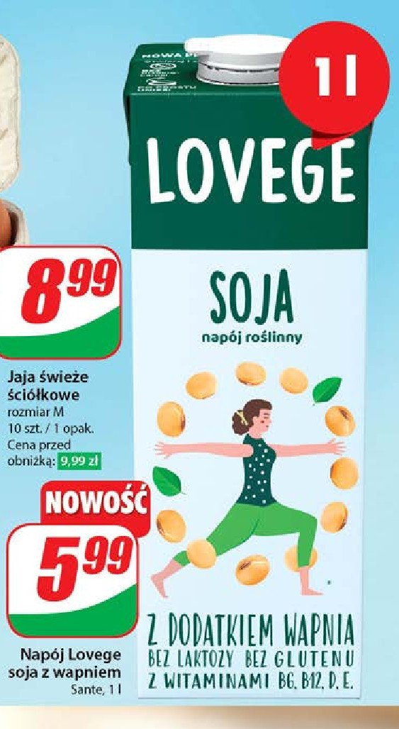 Napój sojowe + wapń Sante i love vege promocja w Dino