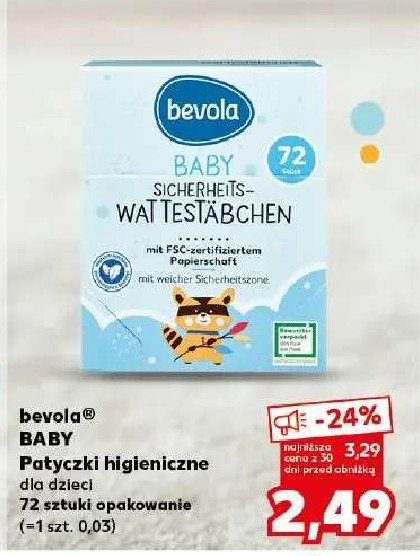Patyczki kosmetyczne dla dzieci Bevola baby promocja